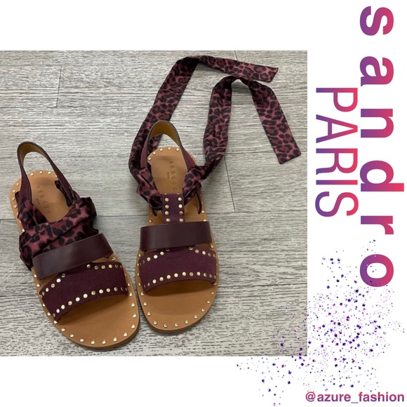 SANDRO Paris Bella Bordeaux Sandals! - Picture 1 of 3